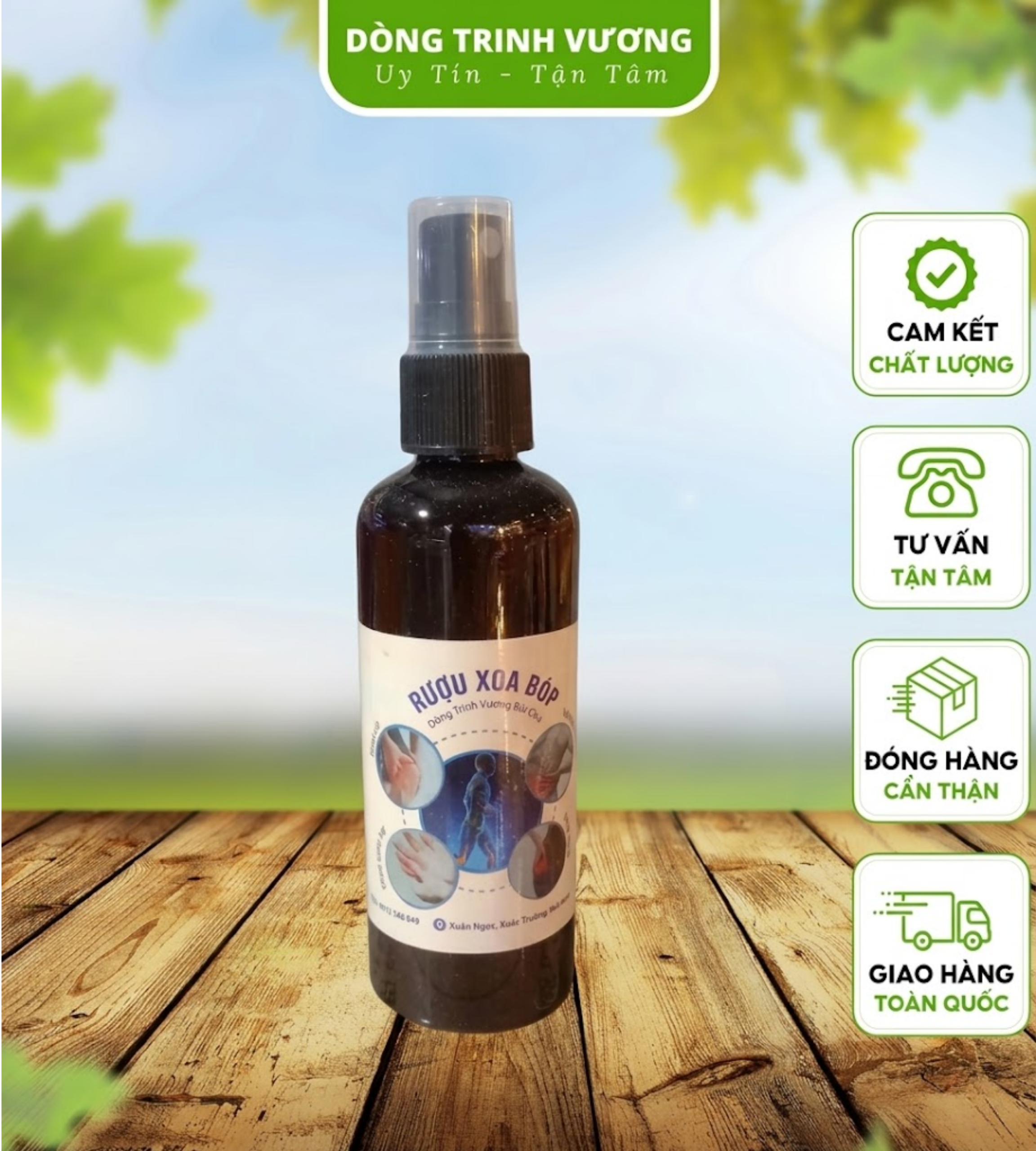 Dầu Xoa Bóp, Rượu Xoa Bóp Dòng Trinh Vương Bùi Chu 100ML