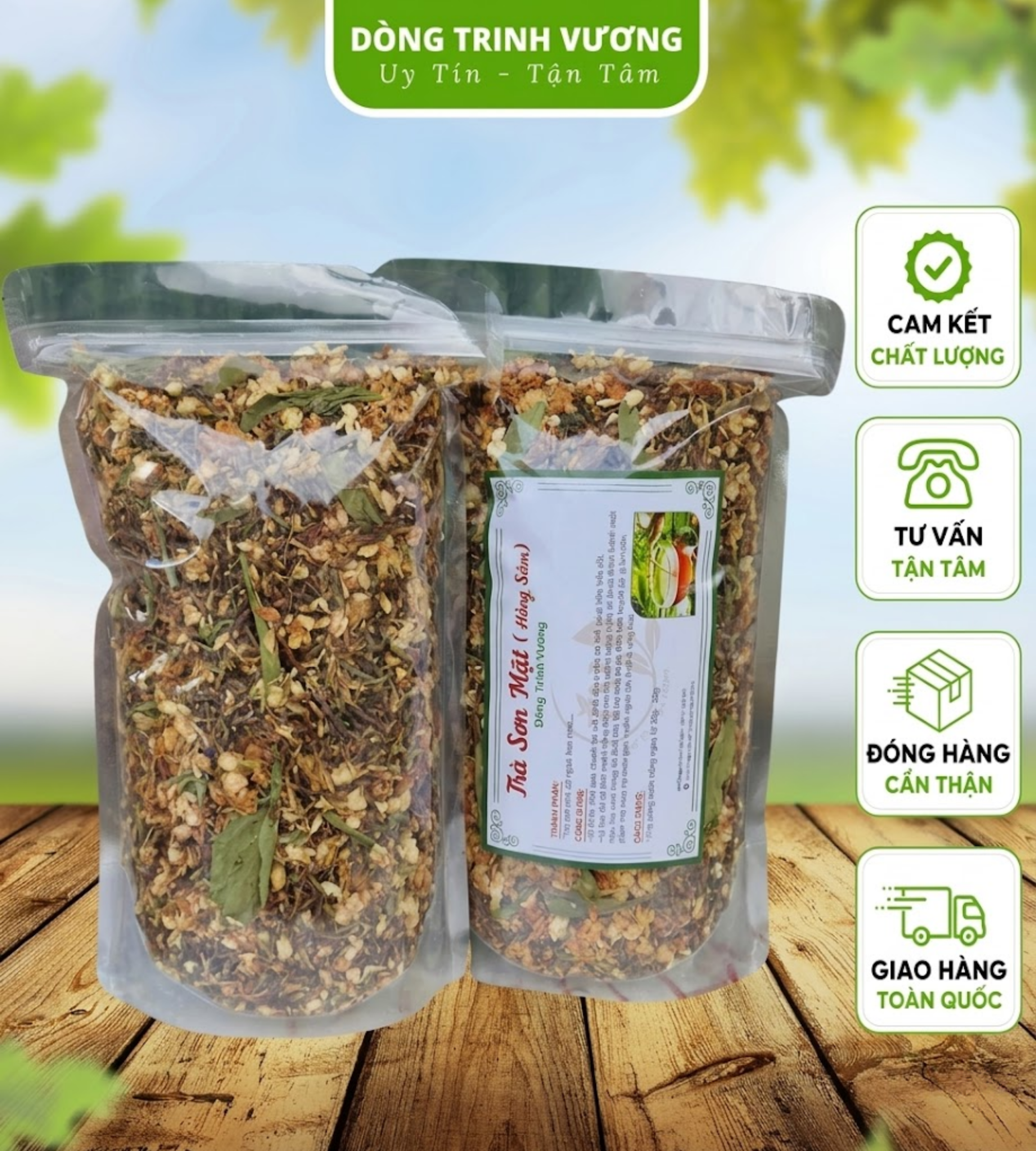 Trà Sơn Mật Hồng Sâm Thượng Hạng Tốt Cho Sức Khoẻ Gói 500G |Dòng Trinh Vương