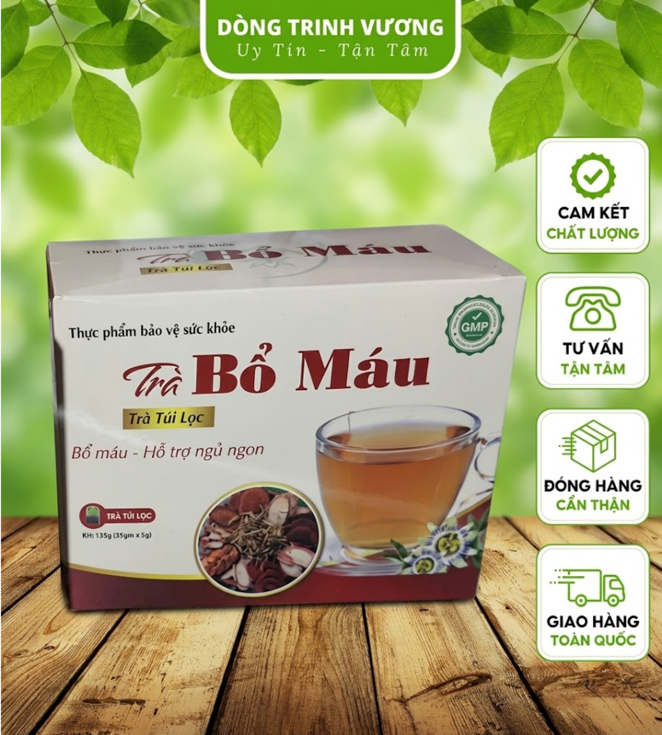 Trà Bổ Máu Giúp Thải Độc, Hoạt Huyết, Giúp Ngủ Ngon, Tăng Sức Đề Kháng - Hộp 26 Gói