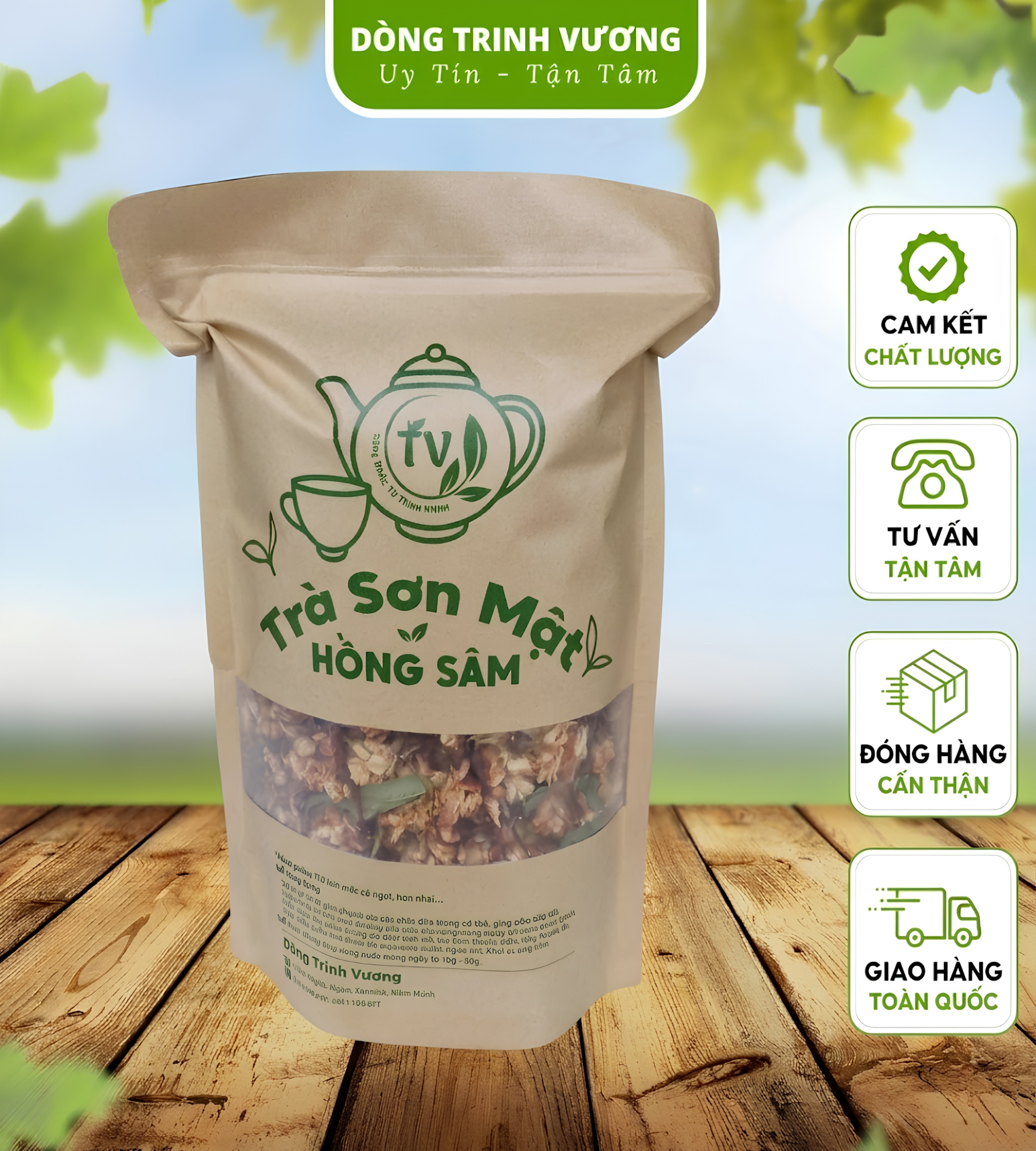 Trà Sơn Mật Hồng Sâm Nhiều Hoa, Cỏ Ngọt Cực Ngon 420G |Dòng Trinh Vương