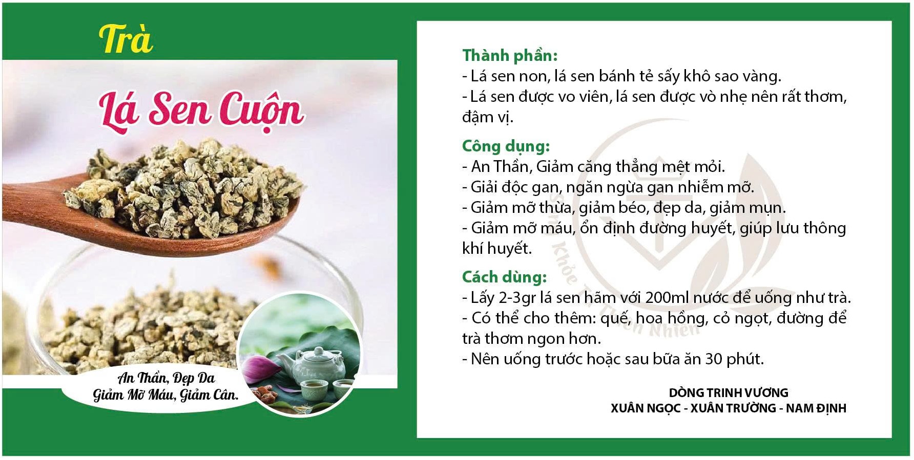 Trà Lá Sen Nguyên Chất, Giảm Mỡ Máu, Giúp Ngủ Ngon, Hỗ Trợ Giảm Cân, Làm Sáng Da Hộp 300G - Ảnh 2