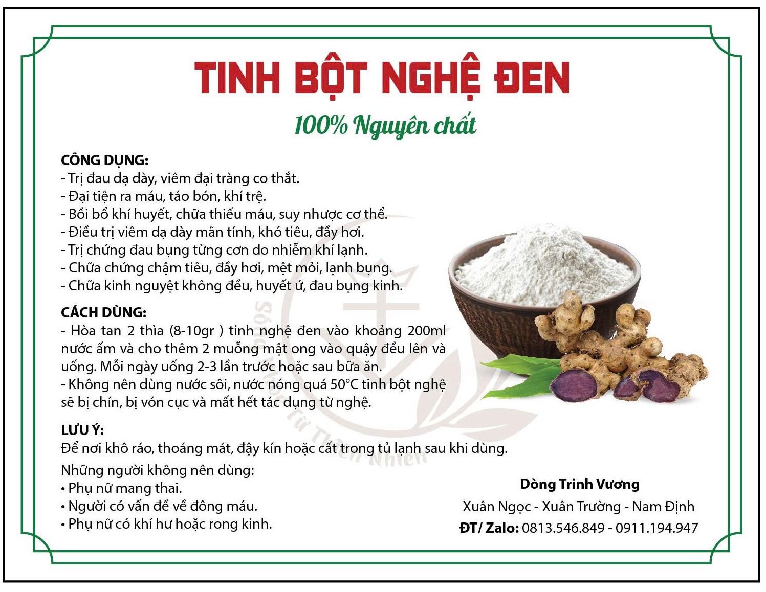 Tinh Bột Nghệ Đen 500g