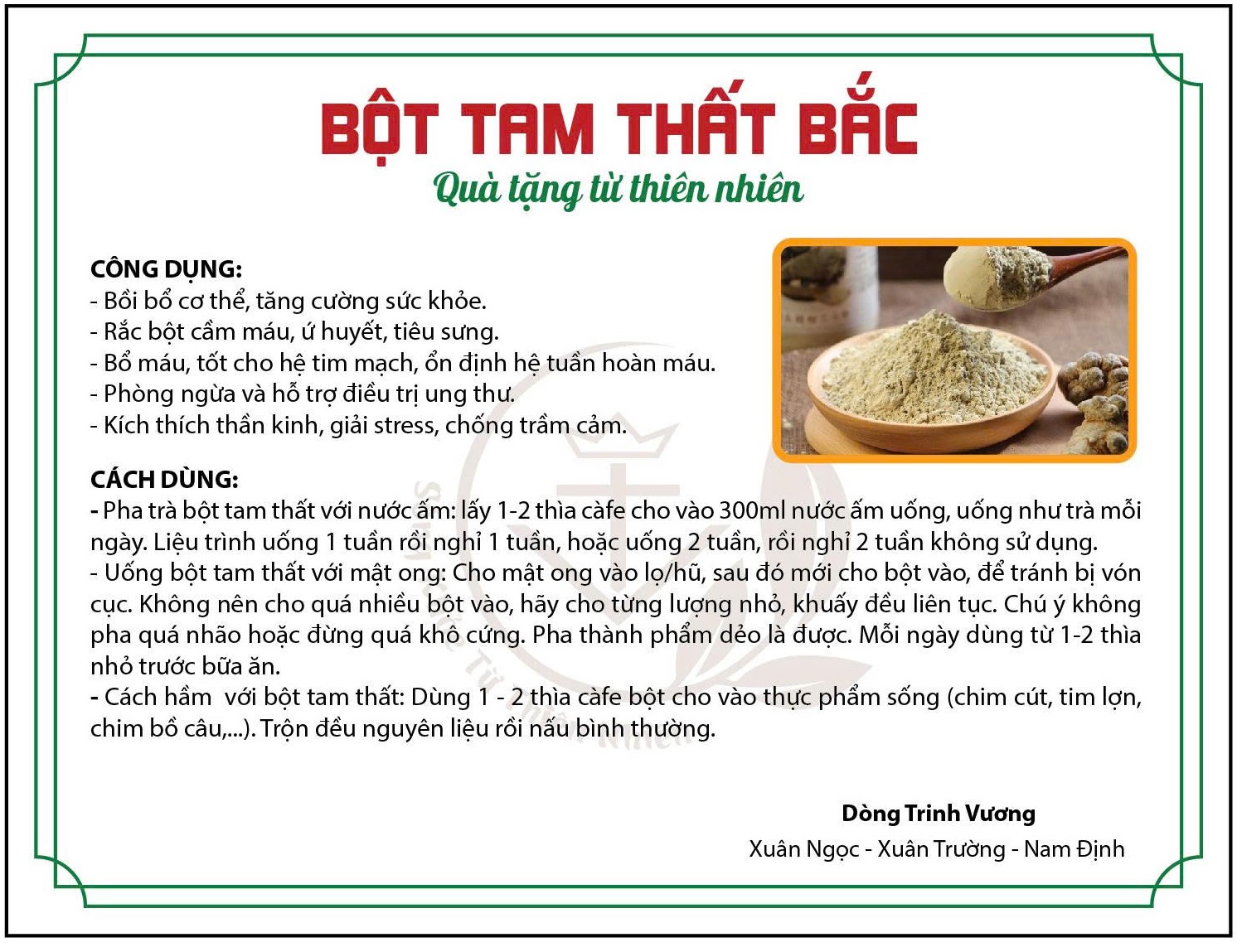 Bột Tam Thất Bắc 300g - Ảnh 2